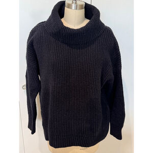 Old Navy Black Cozy Ribbed Cowl Neck Sweater